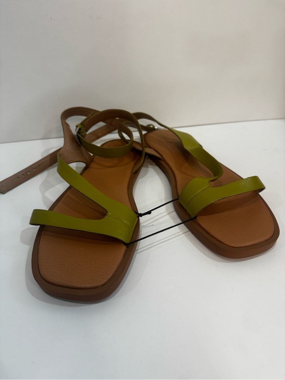 Madewell Olive Green Strappy Leather Flat Sandals brand new size 9 - Picture 8 of 8